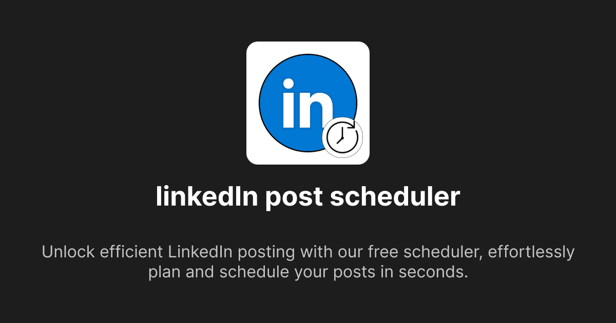 Schedule linked in post with image and text for free.